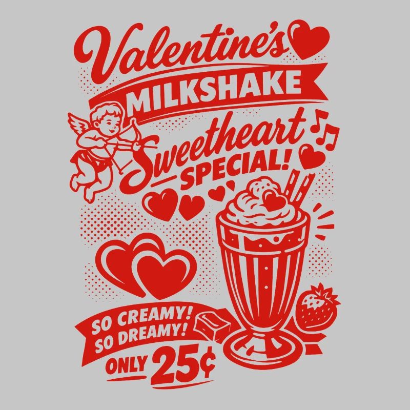 50s Valentine's milkshake for lovers
