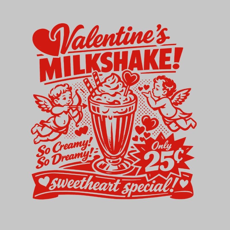 50s Valentine's milkshake for lovers