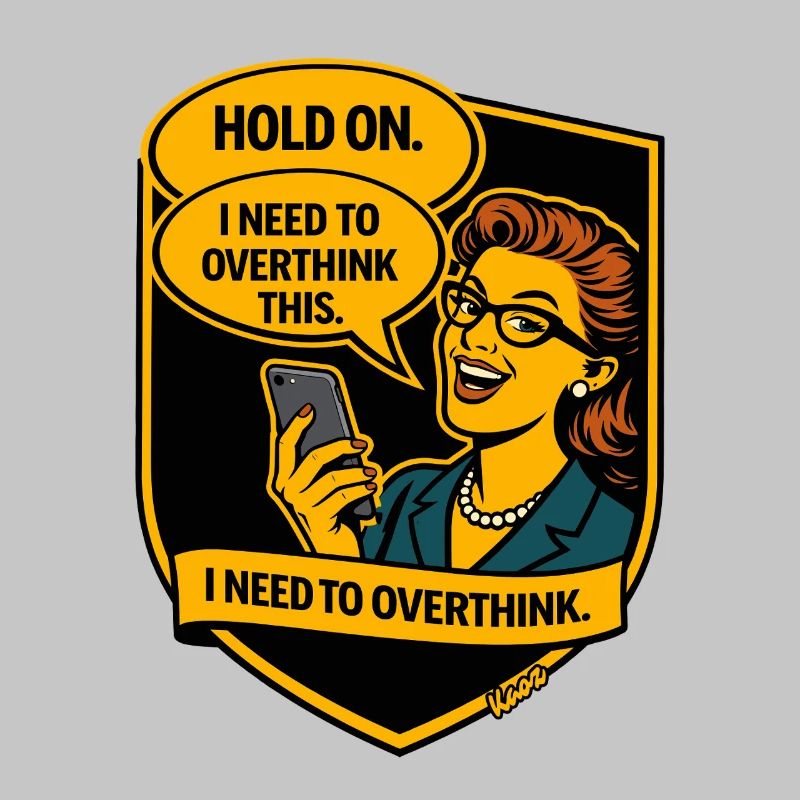 Retro Comic Überdenken - Overthinker