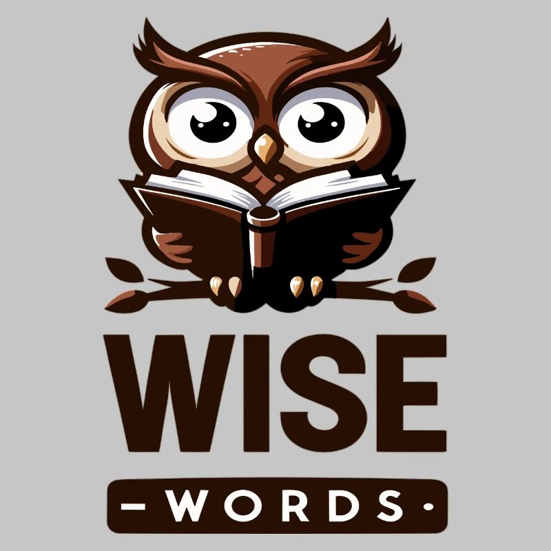 Weise Eule mit Buch – Wörter