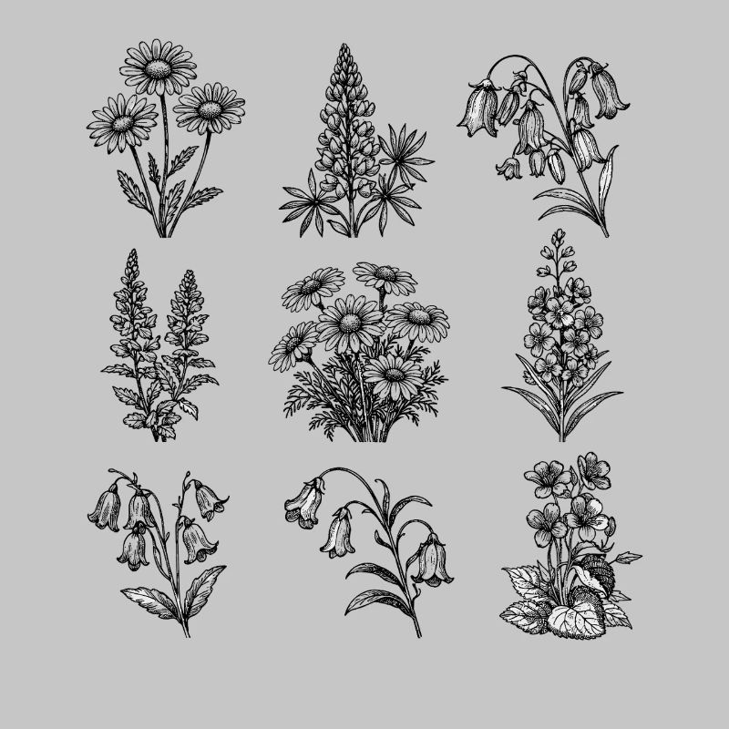 Night Blossom Botanical Pattern