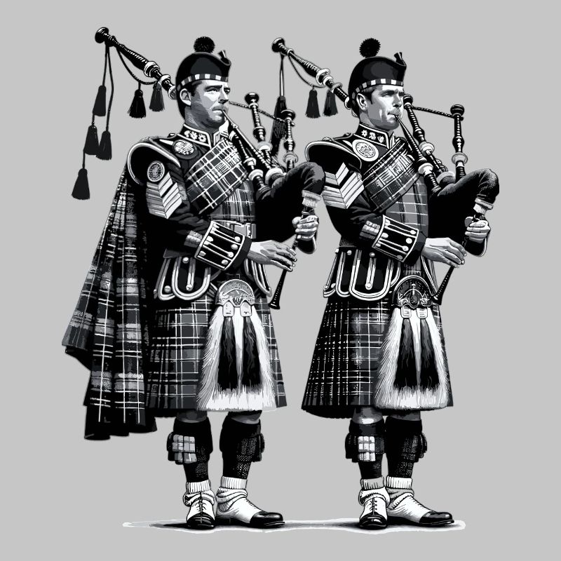 Duo de cornemuses en kilt