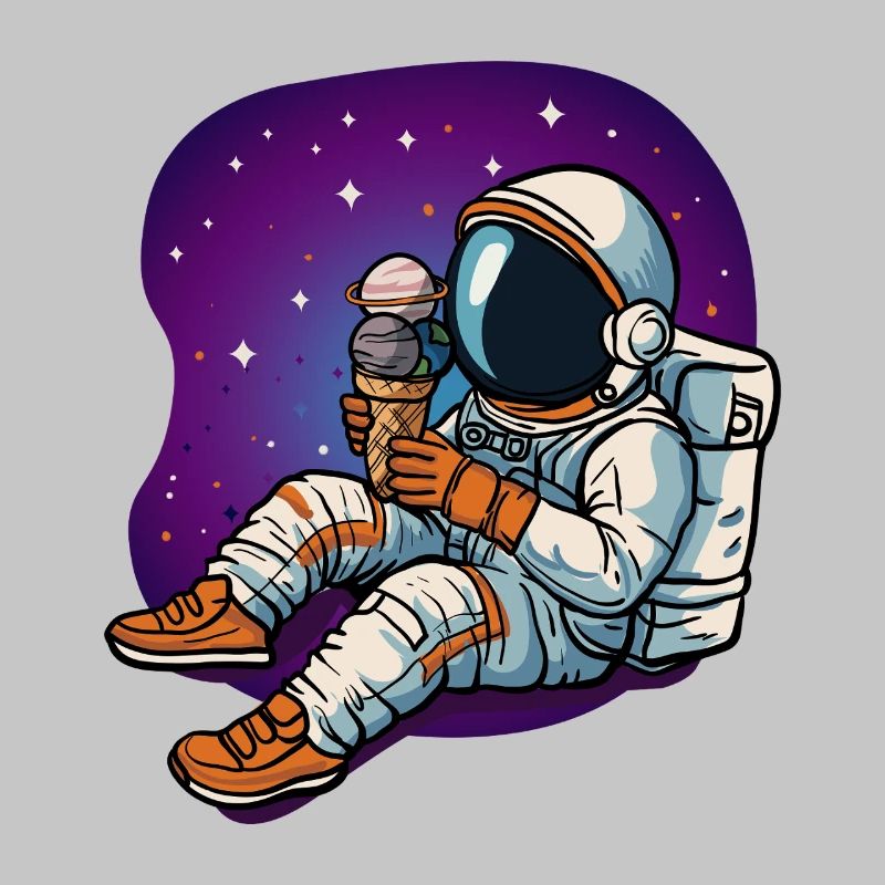 Astronaute spatial dégustant une glace