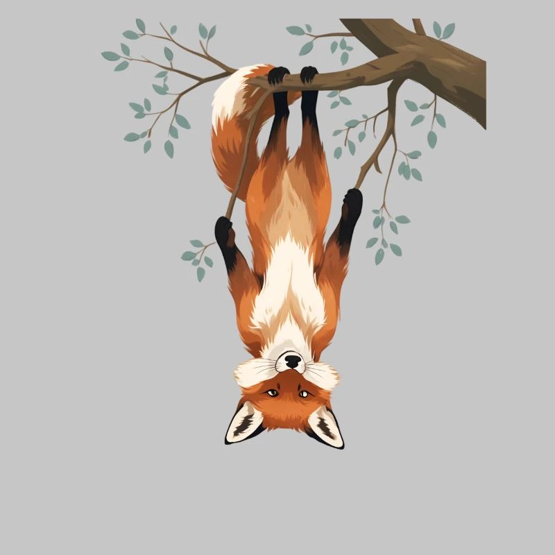 Renard pendu à une branche