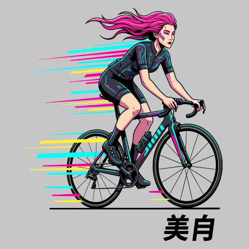 Neon-Sprint-Radfahrer
