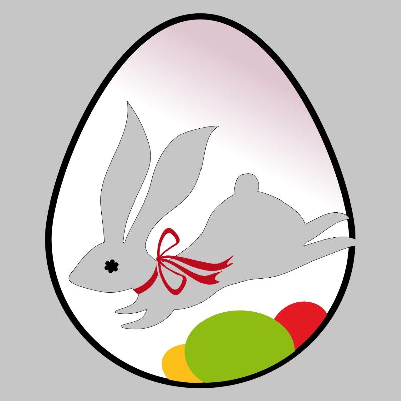 Easter Bunny Silhouette in Egg
