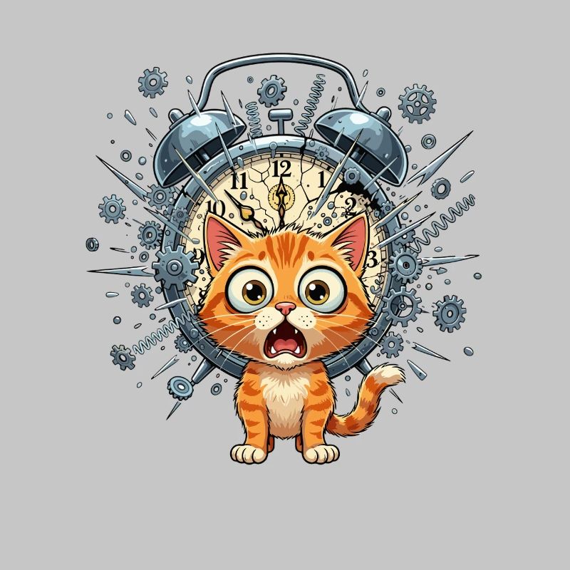 Chat steampunk devant Clockwork