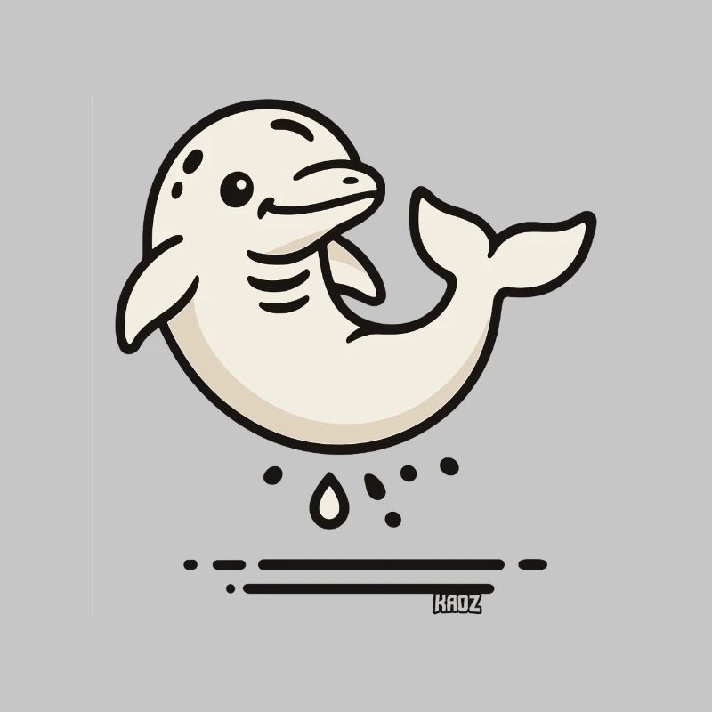 Cute Dolphin in Comic Style