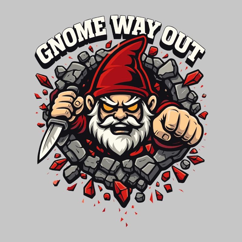Evil Gnome, Dark Gnome, Goth Gnome, Funny Gnome