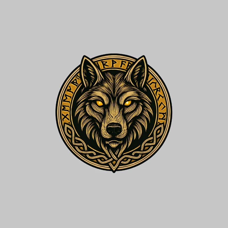 Wolfsmedaillon mit Runenring