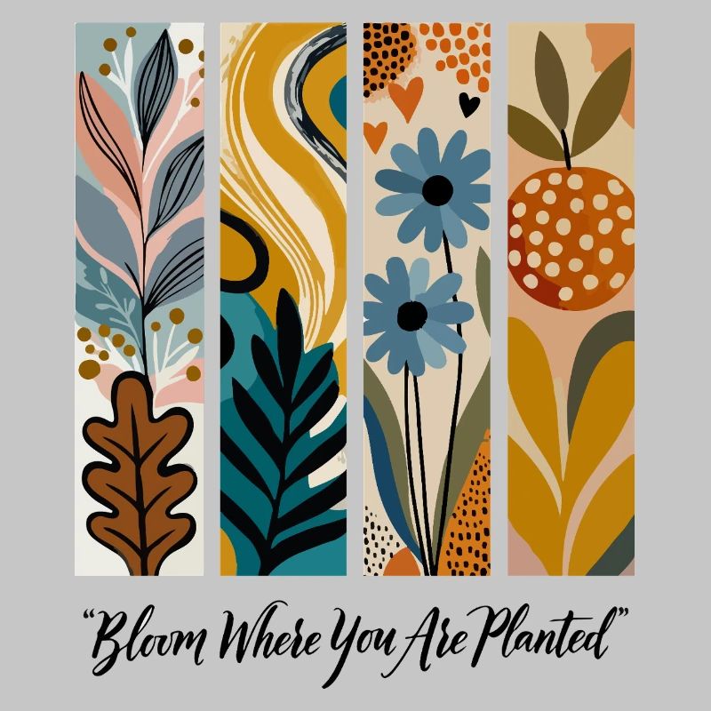 Blühende Botanische Panel-Collage