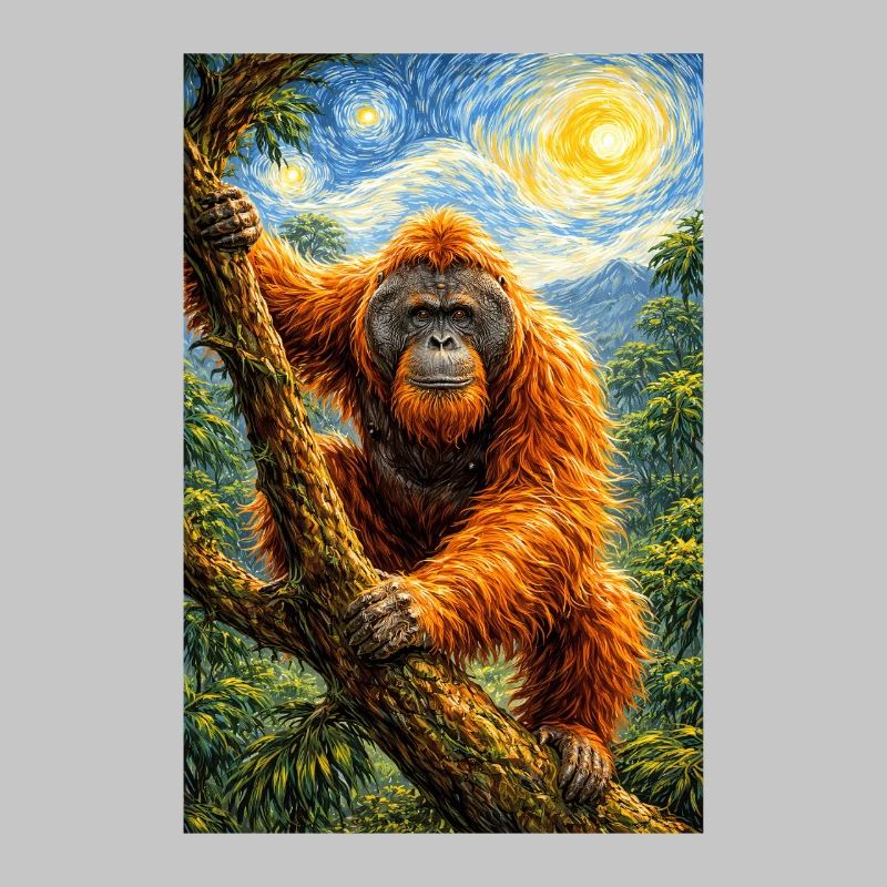 Orangutan Starry Night Style