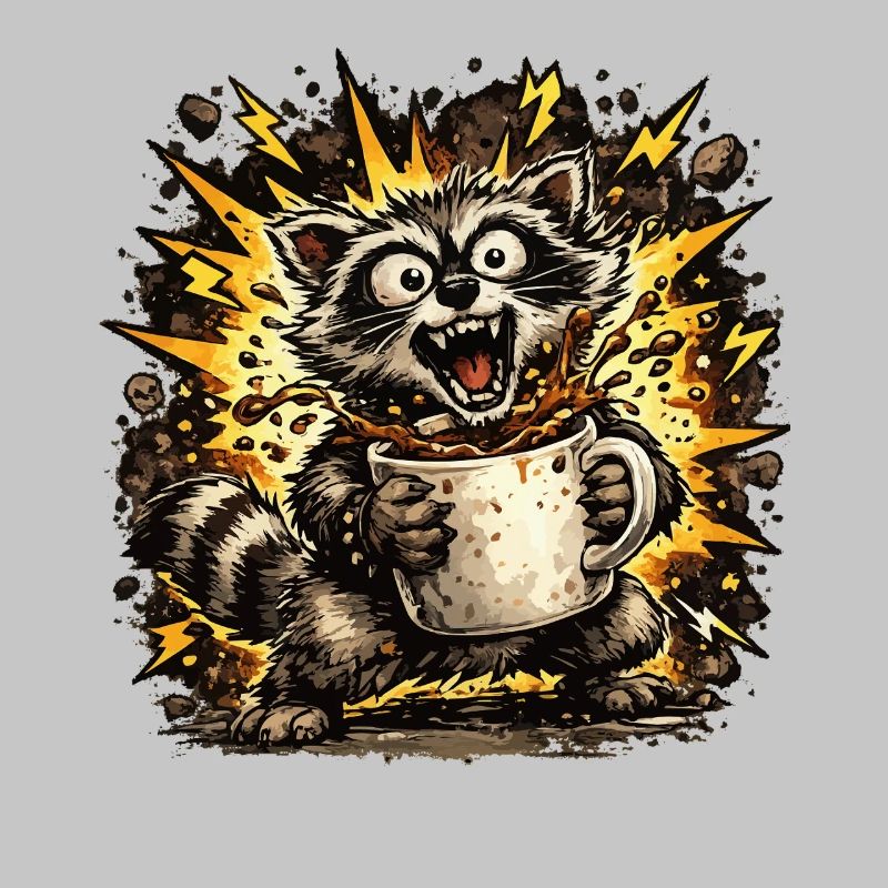Kaffeekratzender Waschbär