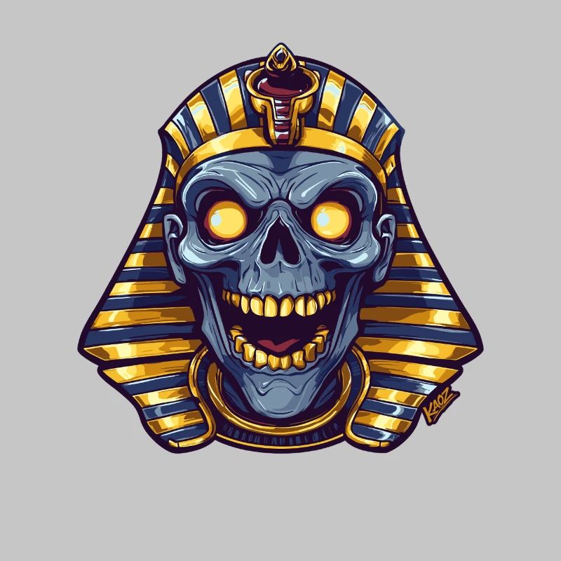 Pharaoh Skull Neon Glow