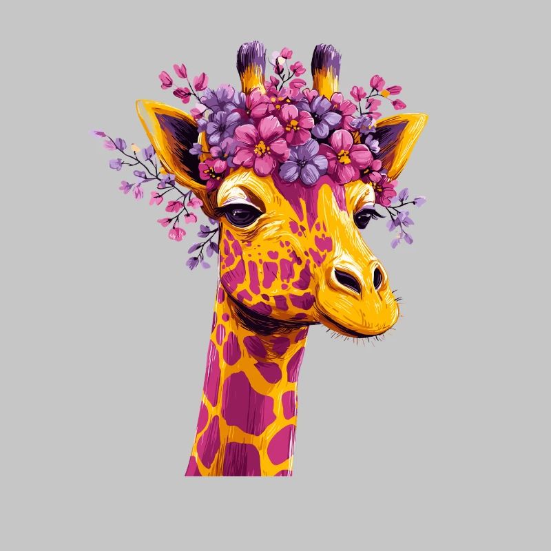 Giraffe Flower Crown Color Explosion