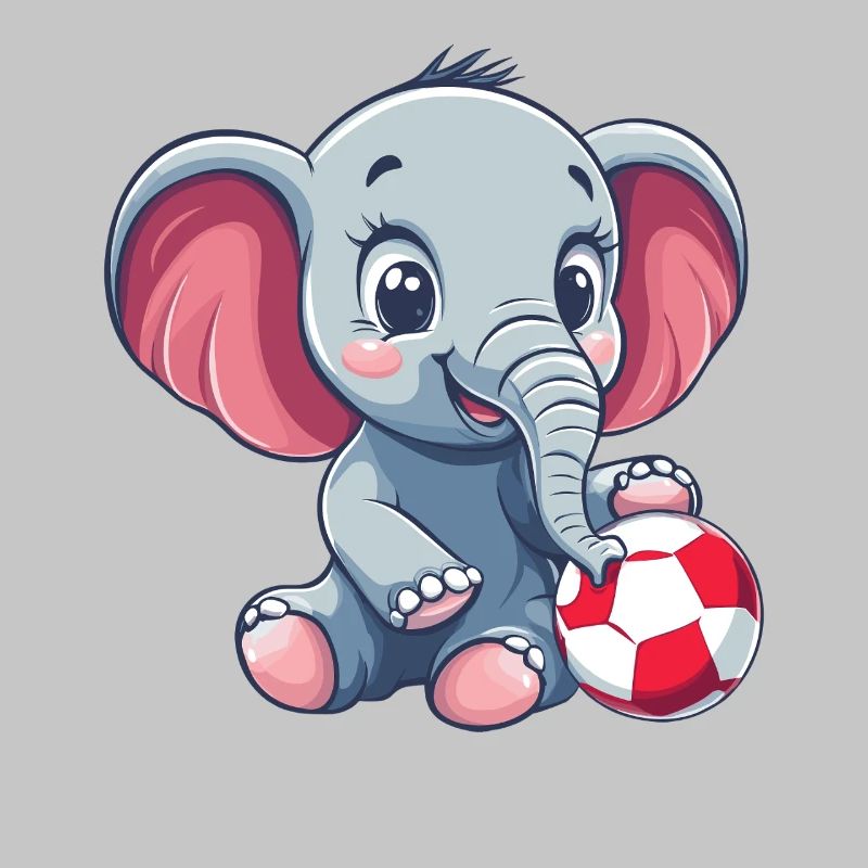 Cute elephant with ball