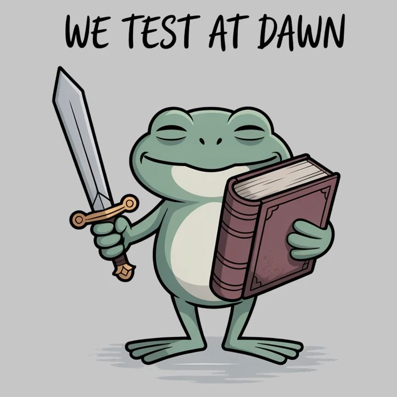Dawn Test Frog with Sword and Book