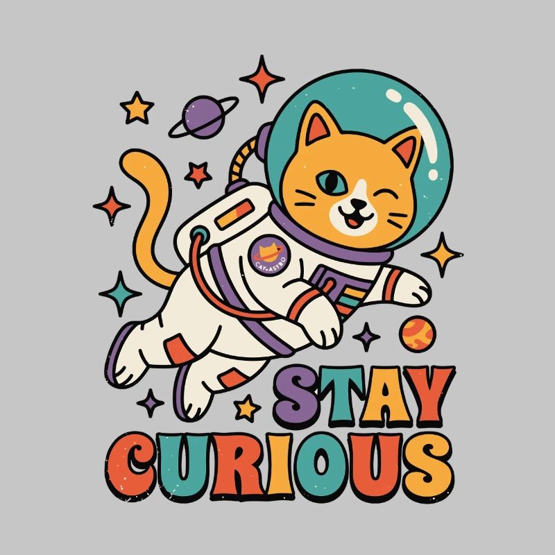 Reste Curieux Chat de l’Espace