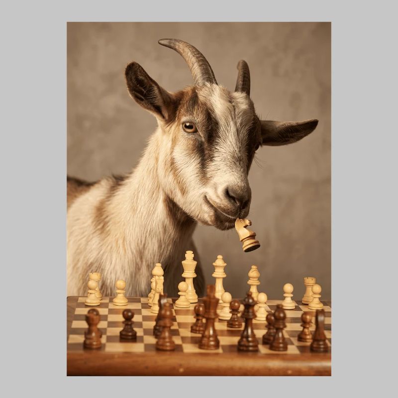Ziege spielt Schach