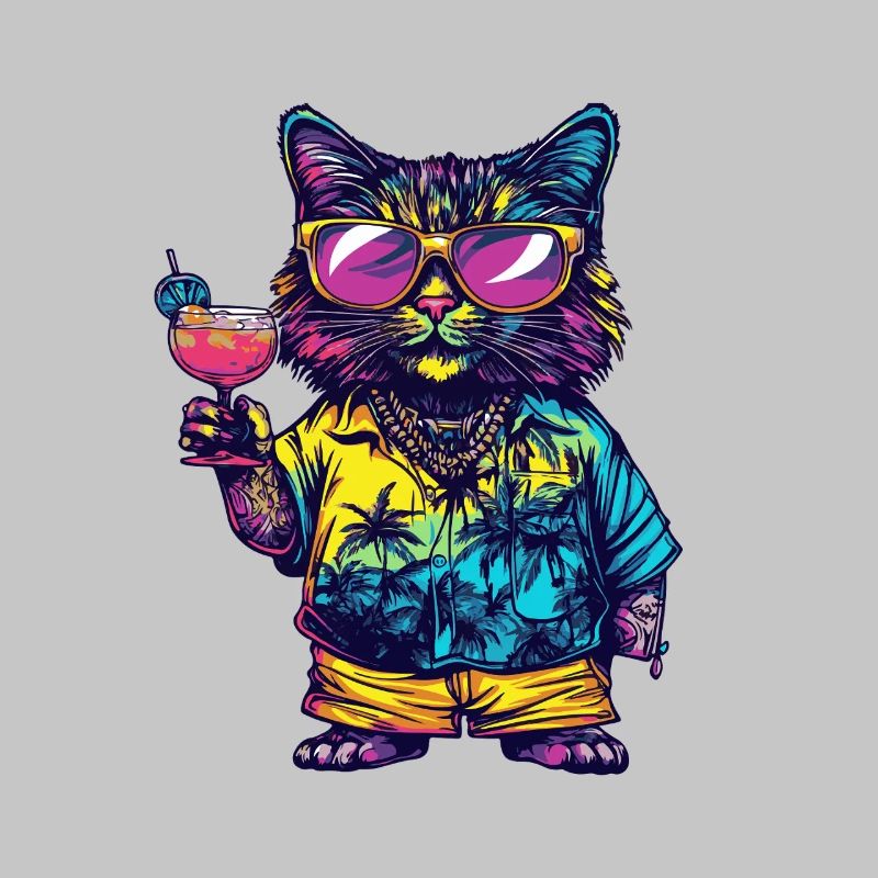 Katze Comic Sommer