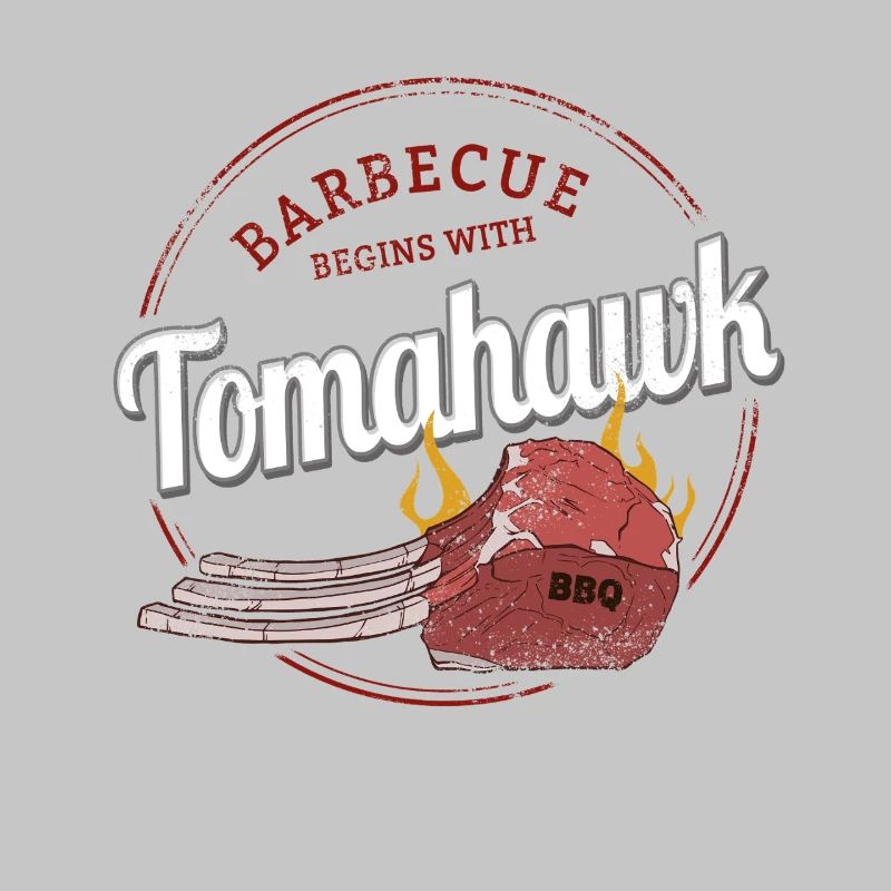 Tomahawk Steak Barbecue Rindfleisch Vintage BBQ