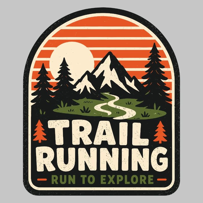 Badge de course en sentier pour explorer