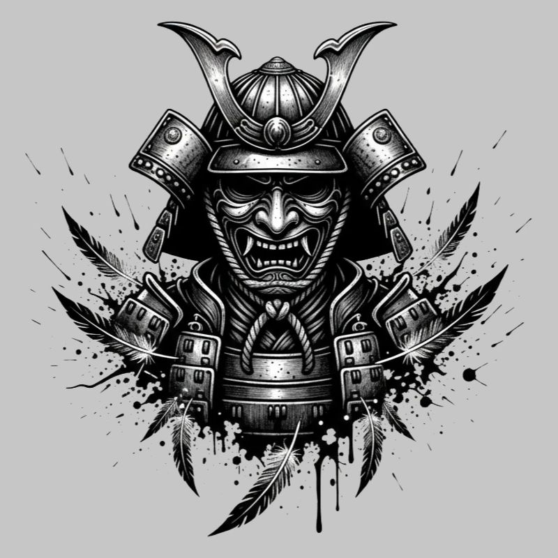 Dämonischer Samurai Helm Print