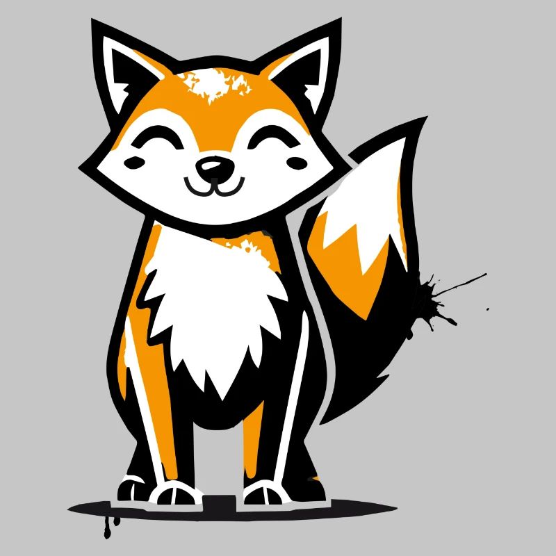 Modern fox in stencil graffiti design