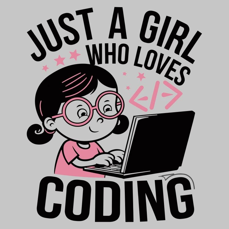 Nur ein Mädchen, das das Programmieren liebt