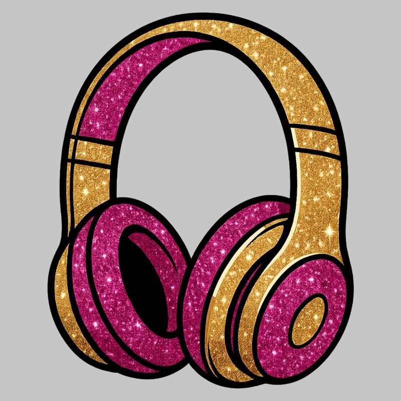 Glitzer Kopfhörer Gold Pink