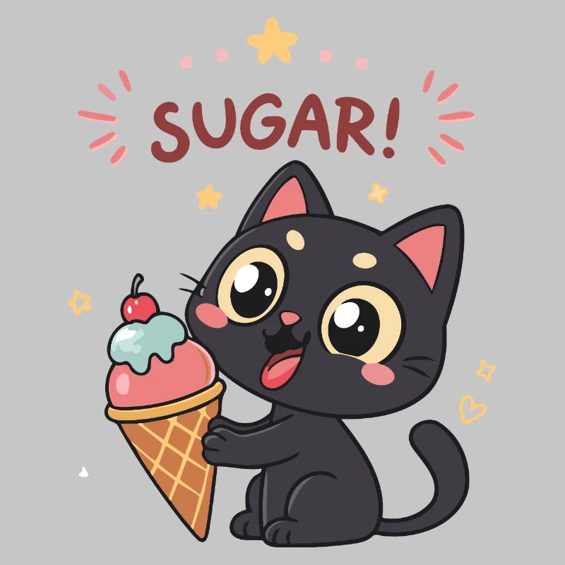 Gourmet-Katze und ZUCKER-Eiscreme