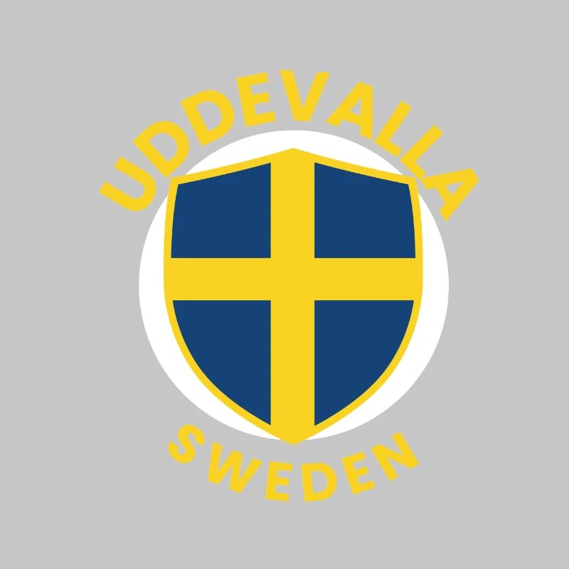Swedish Shield Emblem with Flag