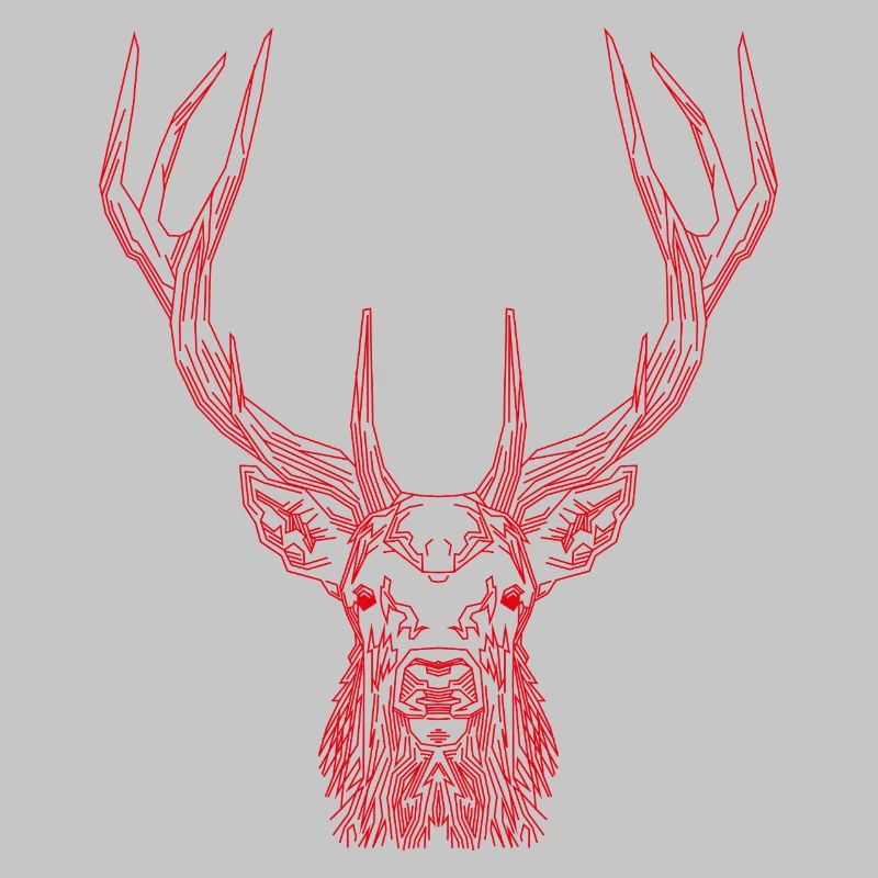 Tech Deer – Geometric Deer in Red