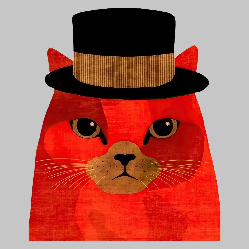 Cool Red Cat with Top Hat