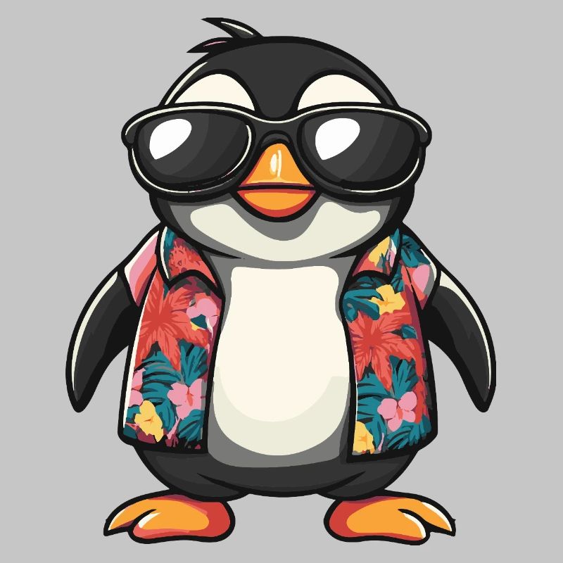 Pinguin Comic Urlaub