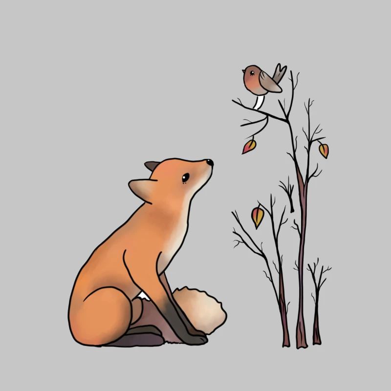Fuchs und Rotkehlchen