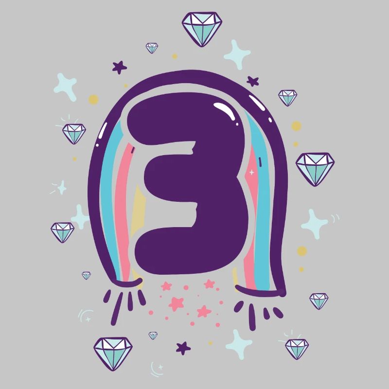 Emblem mit drei Regenbogen-Edelsteinen