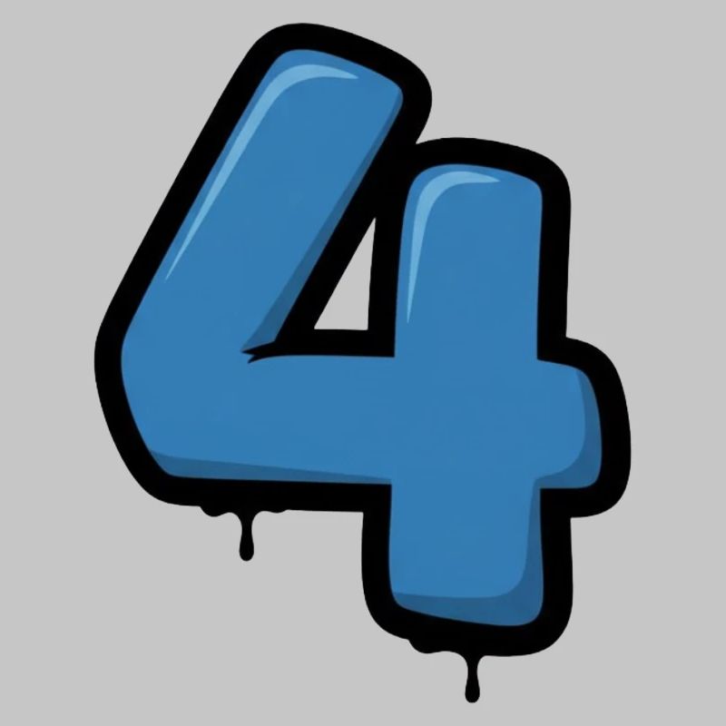 Graffiti Blau 4 Zahlendesign