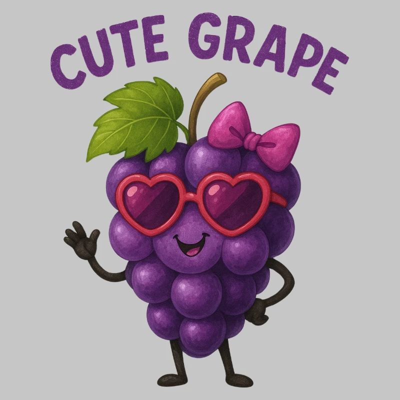 Cuddly grape with heart glasses