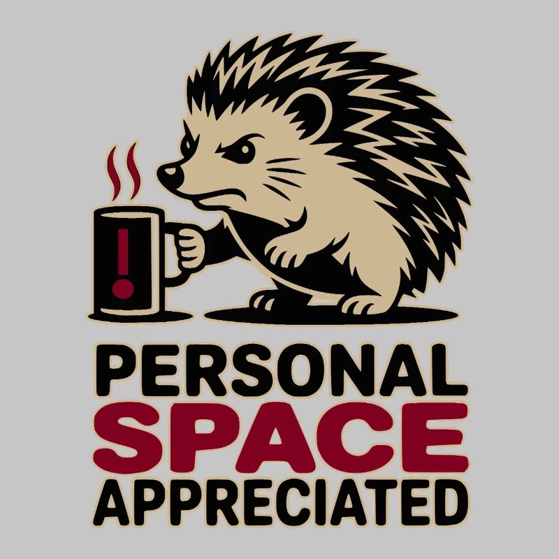 Grumpy Hedgehog Personal Space Introvert Coffee