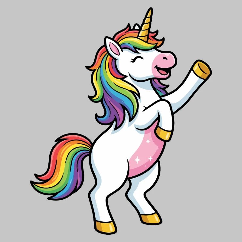 Regenbogen-Einhorntanz