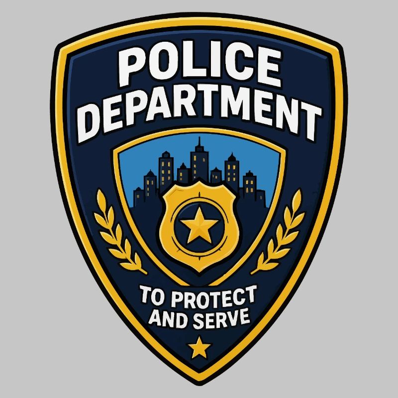 Polizei Abzeichen Patch Stadt Skyline