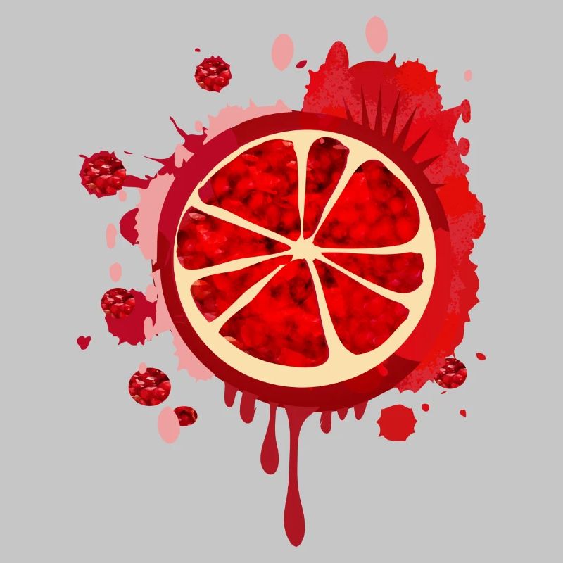 blutrotes Granatapfel Graffiti mit Kerne
