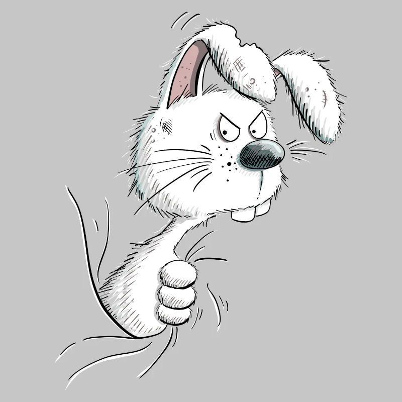 Grumpy White Nope Bunny I Bunny Motif Rabbit