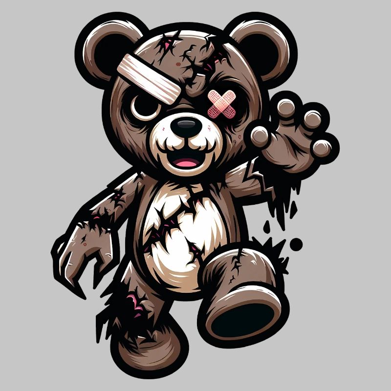 Zerzauster Teddybär mit Narbe