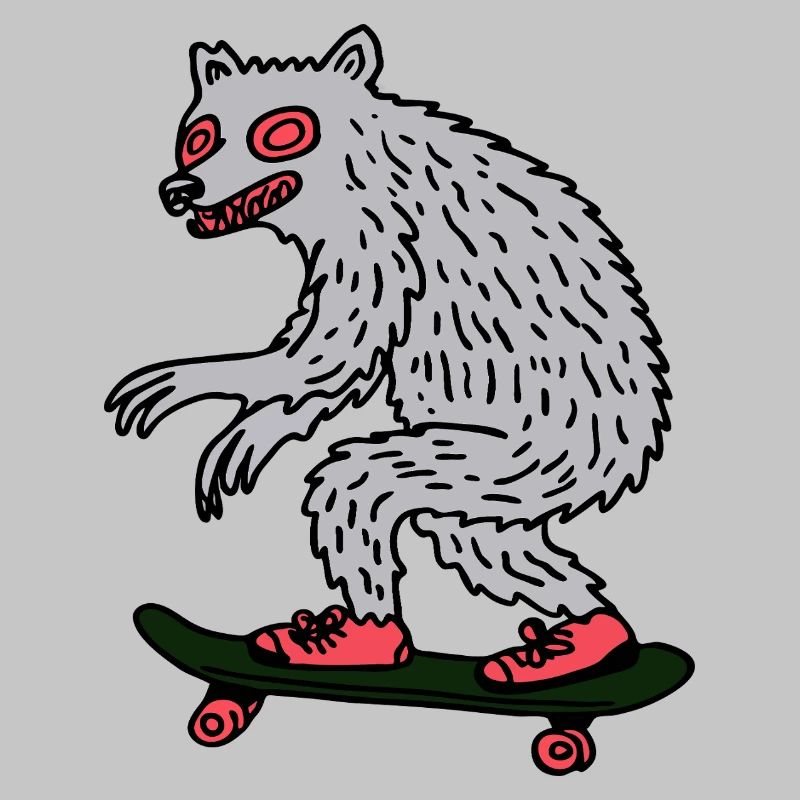 Mondschein-Werwolf-Skateboarder
