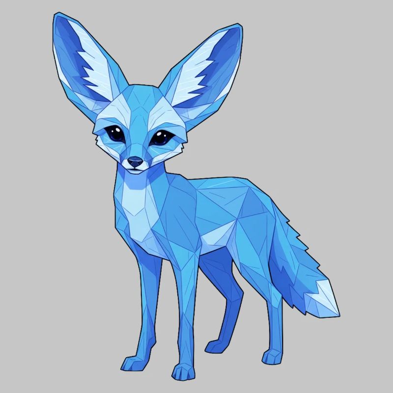 Blauer Geometrie-Fuchs