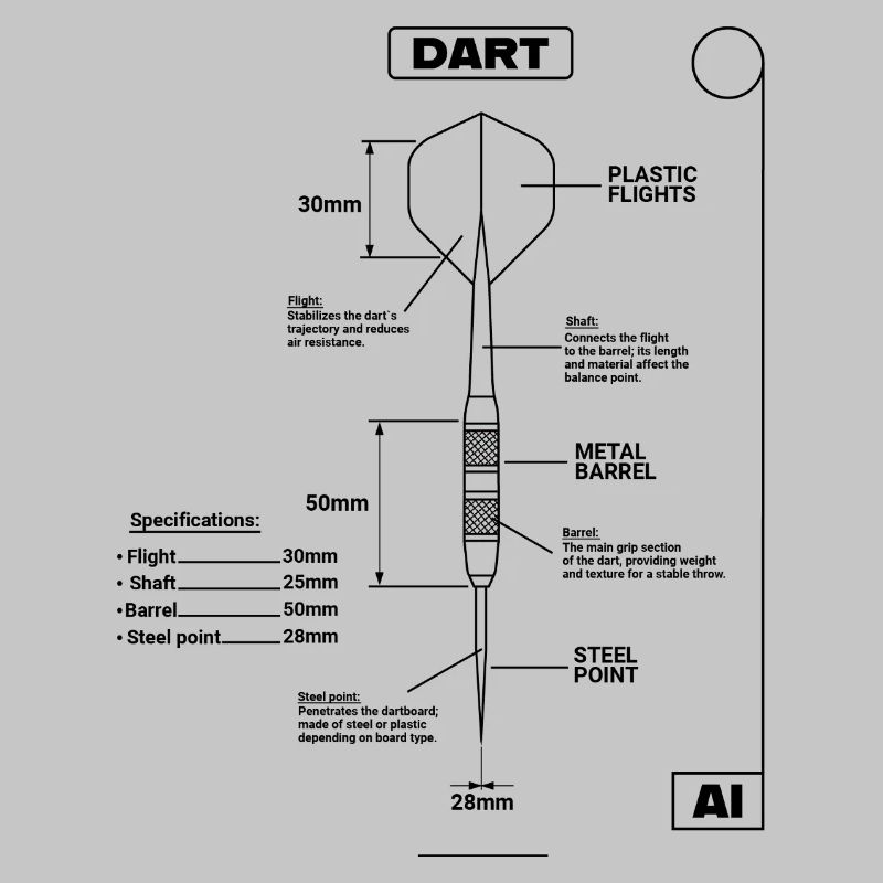 Plan de Fléchettes, Fléchettes