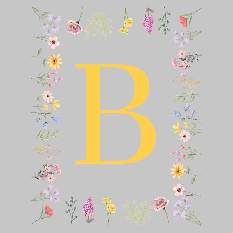 Floral initials "B", letters monogram