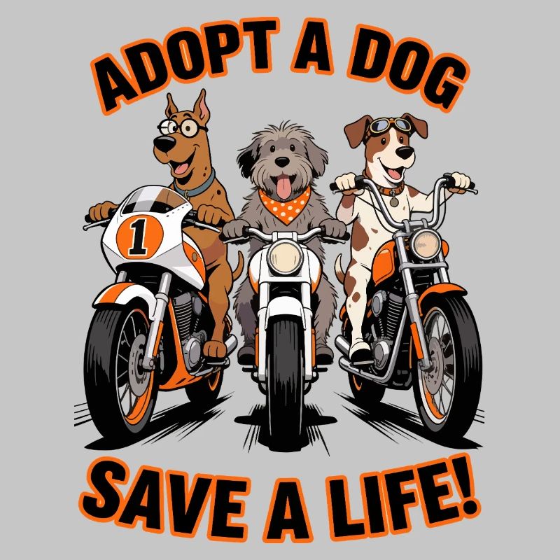 Adoptiere einen Hund - Rette ein Leben! Motorrad